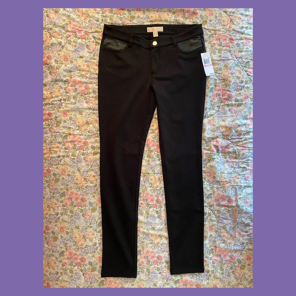 Michael Kors Skinny Pants with Fake Leather